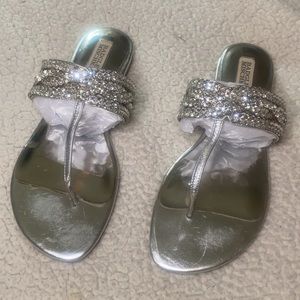 Stunning Badgley Mischka Silver Crystal Sandals